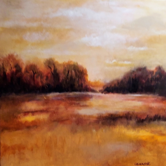 Original Painting on gallery wrapped canvas,  Summer Fields" 24x24 inches - Picture 2 of 2